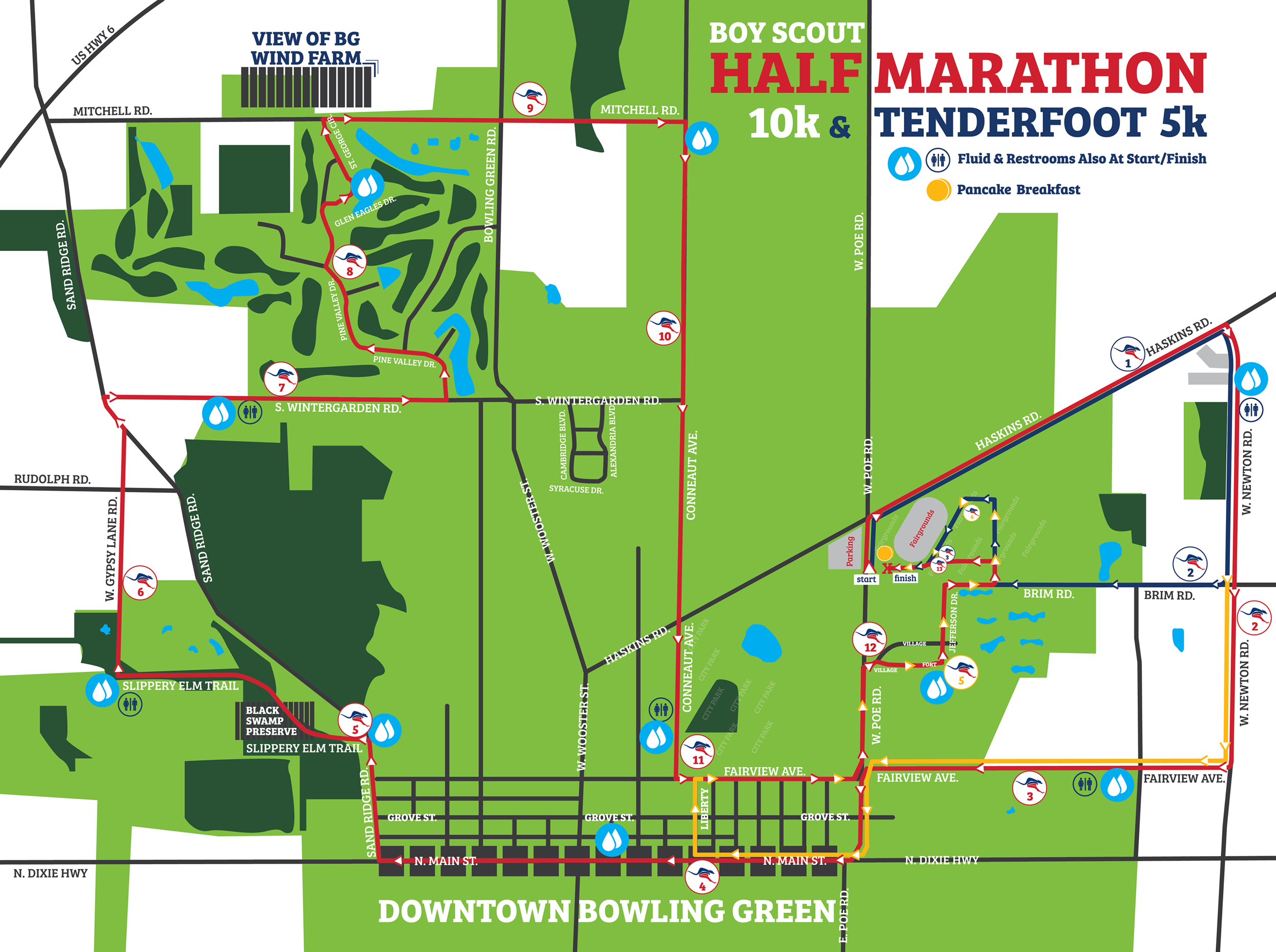 Half Marathon Map, Boy Scout, Bowling Green, Run the 419
